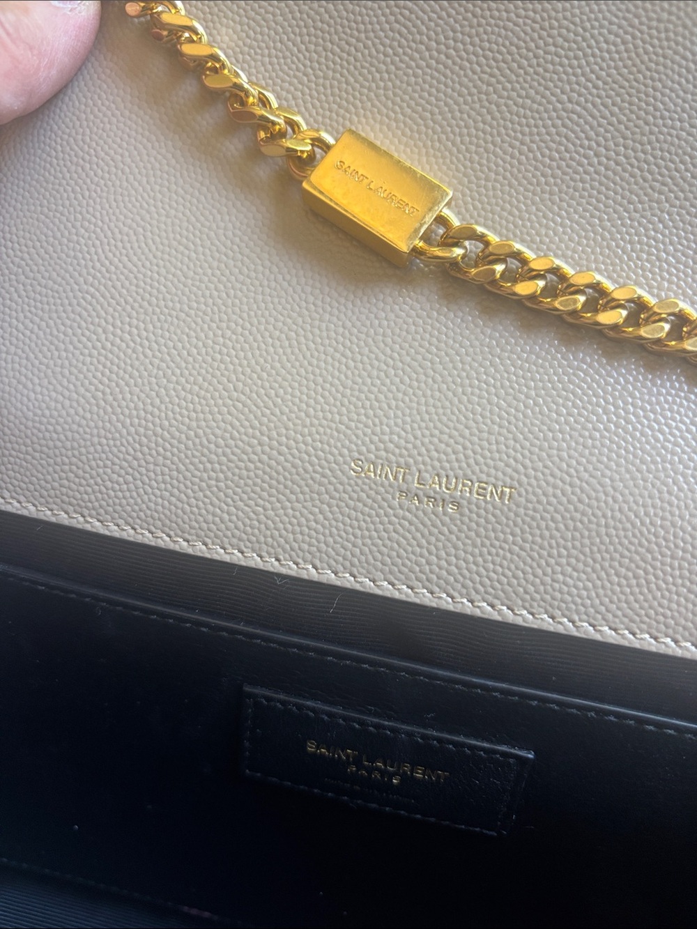 Saint Laurent Medium Kate Bag in Dark Beige Grained Leather - Picture 7 of 8